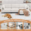 Modern L-Shaped Sectional Sofa With Movable Ottoman-1020798777