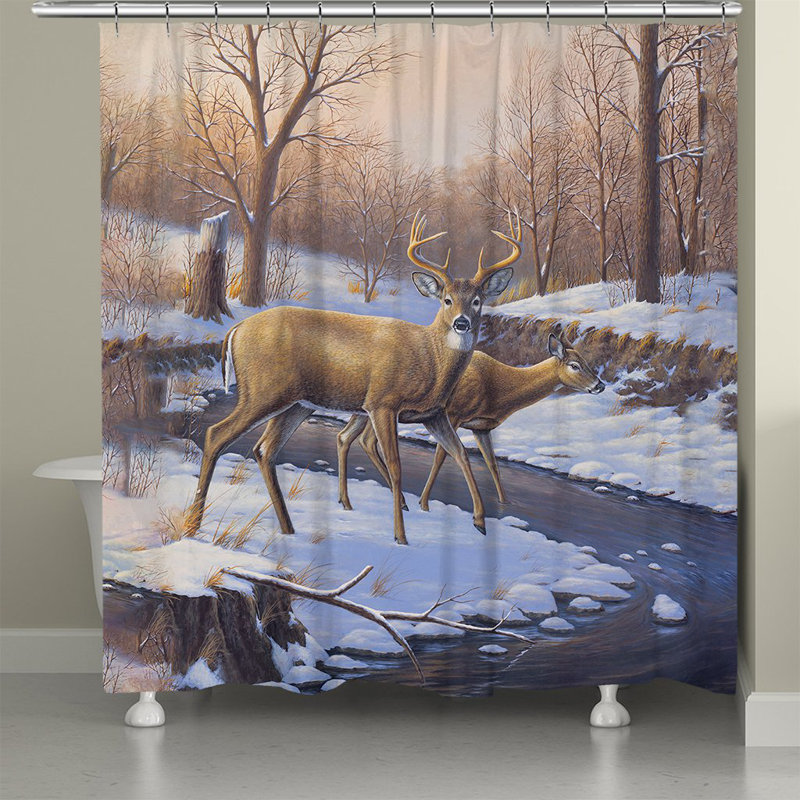 Rideau de douche Demetra Snowy Deer Creekside