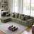 Boneless 137" Cloud Sectional Couch Boneless Sofa in a Box, Foam Floor Modular Sofa w/Deep Seat, Fluffy Corduroy Upholstered Couch with Movable Ottoman-868667831
