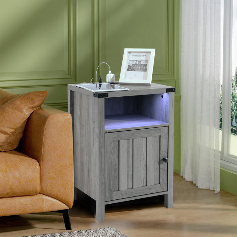 Chunn End Table with Storage and Built-In Outlet