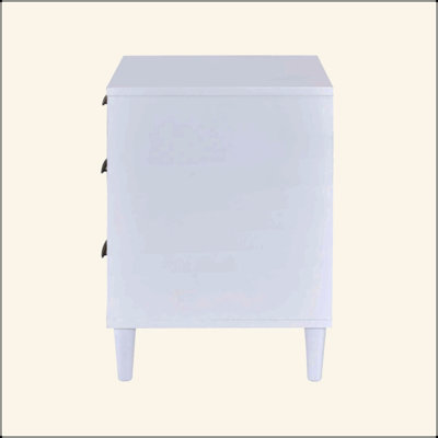 Two-Tone Finish Nightstand With 3 Drawers, White And Weathered Oak
