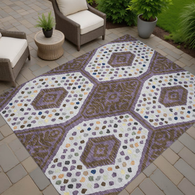 Machine Washable Indoor/Outdoor Chantille  Tribal Rug