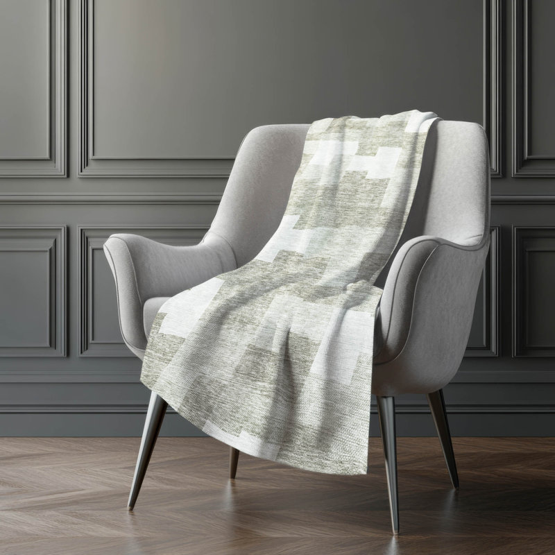 Jeté en sherpa Addison, Taupe géométrique 2