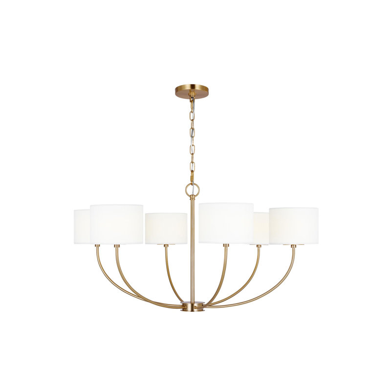 Tanyel 6-Light Chandelier, Burnished Brass