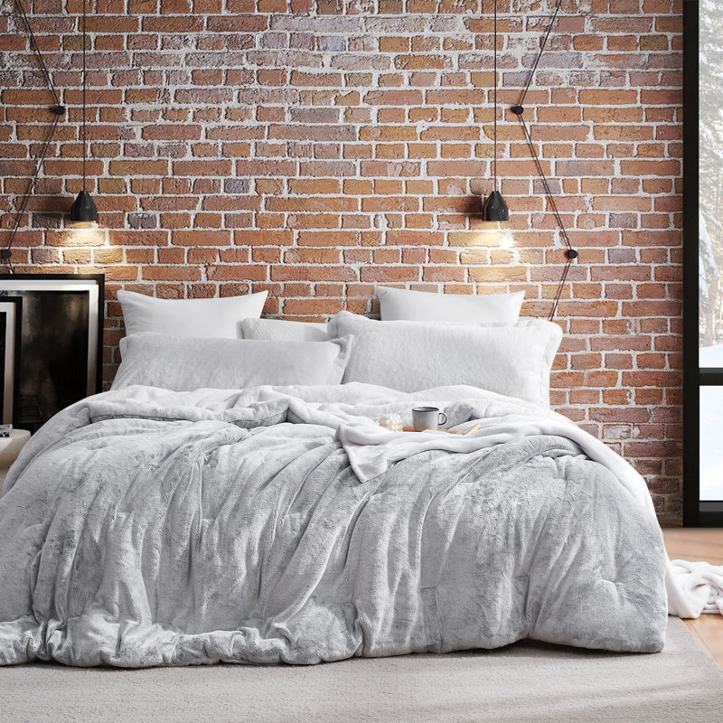Ensemble d'édredon en fausse fourrure Frozen Chunky, Édredon pour très grand lit + 2 très grandes ta