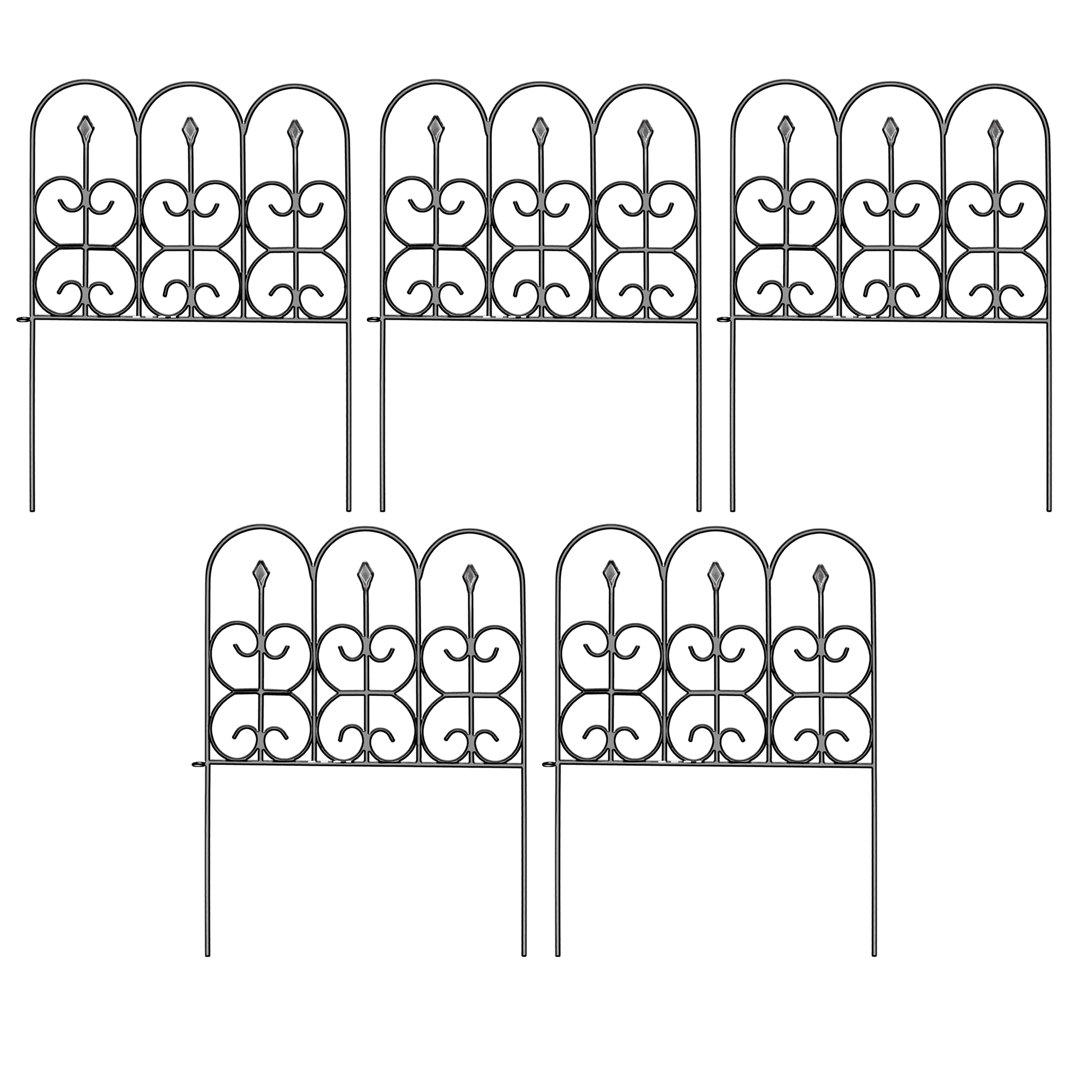 32'' H x 24'' W Black Metal Fencing with 5 Panels(s) Included Red Barrel Studio®