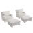 Modern Chaise Lounge Chair With Movable Ottoman And Pillow(Set Of 2)-115747914