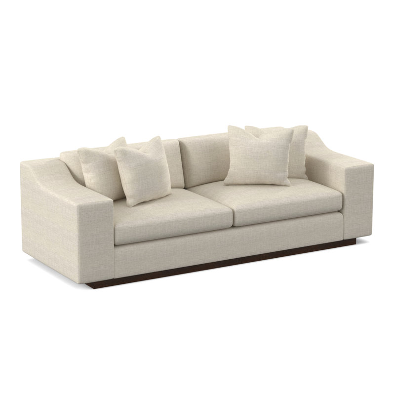 Barrett Sofa, American Walnut, Filigree Ivory 100% Polyester