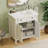 31" Vintage Bathroom Vanity With Sink, Rustic Bathroom Cabinet With Soft Close Doors And Adjustable Shelf, Curved Profile Design, Rubber Wood Legs, White-722503565