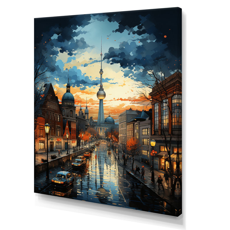 " Germany Berlin Skyline In I ", Wrapped Canvas, 32" H x 16" W x 1" D