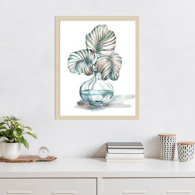 «Island Tropics Frond in Bottle IV» par Tre Sorelle Studios, reproduction d'art encadrée en bois