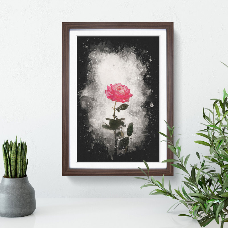 Climbing Pink Rose - Framed Print, Walnut Framed, 87cm H x 62cm W x 2cm D