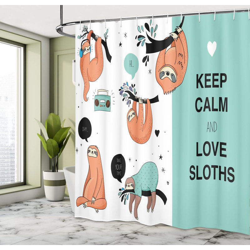 Estes Animal Print Shower Curtain with Hooks Included, 69" W x 75" L