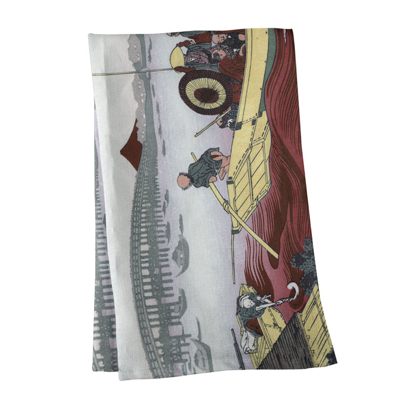 Hague Tea Towel Kitchen Towel, Poly Twill, Red