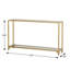 Console de 142 cm (56 po) en verre transparent et doré et fer avec tablette-528454312