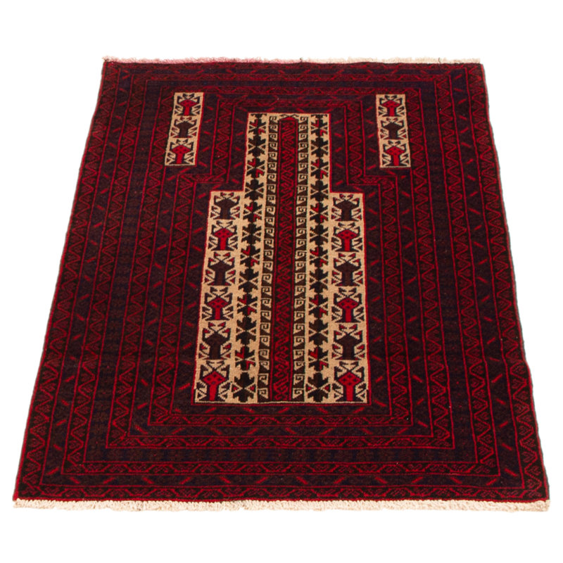 Lynnisha One-of-a-Kind 3'0" X 5'0" New Age Wool Area Rug in Dark Red