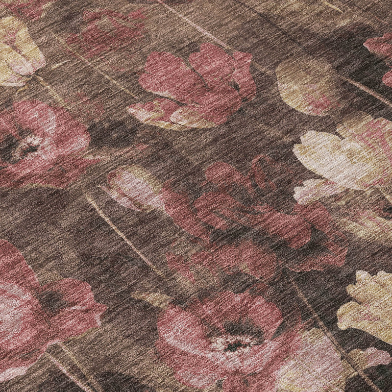 Tapis taupe intérieur / extérieur lavable à la machine Chayden ACN992, Rectangle 5' x 7'6"