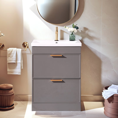 Ensemble de meuble-lavabo simple 24 po gris