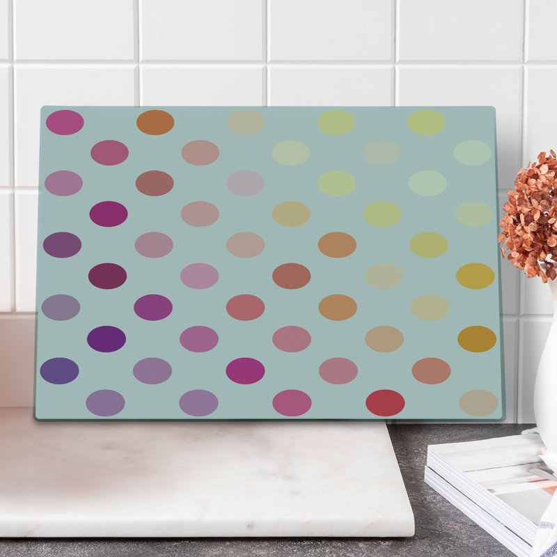 Ambesonne Polka Dots Cutting Board Large Digital Multicolor