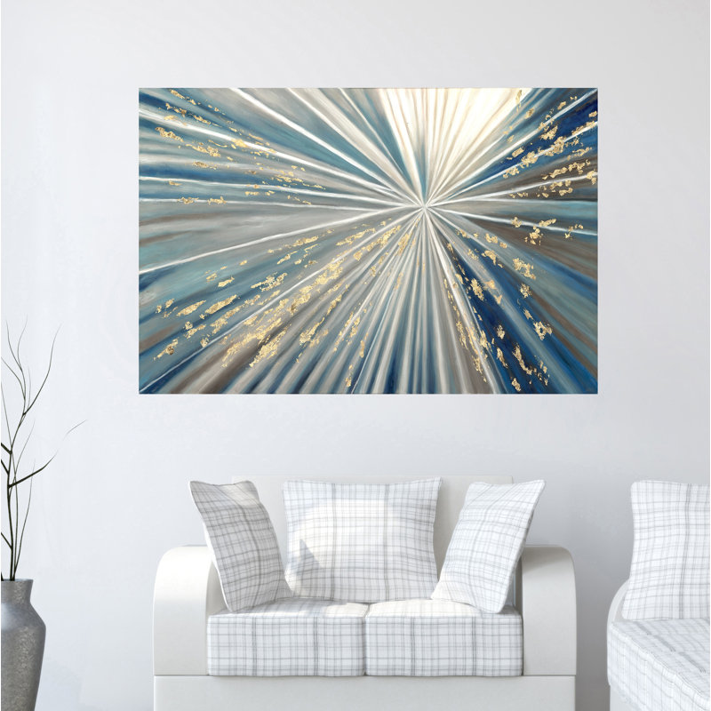 Art mural en verre trempé sans cadre Eclipse Burst - 40 po x 60 po