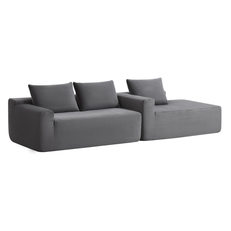 Spacious Cloud Sectionals Sofa, Grey Fabric Modern Design For Home