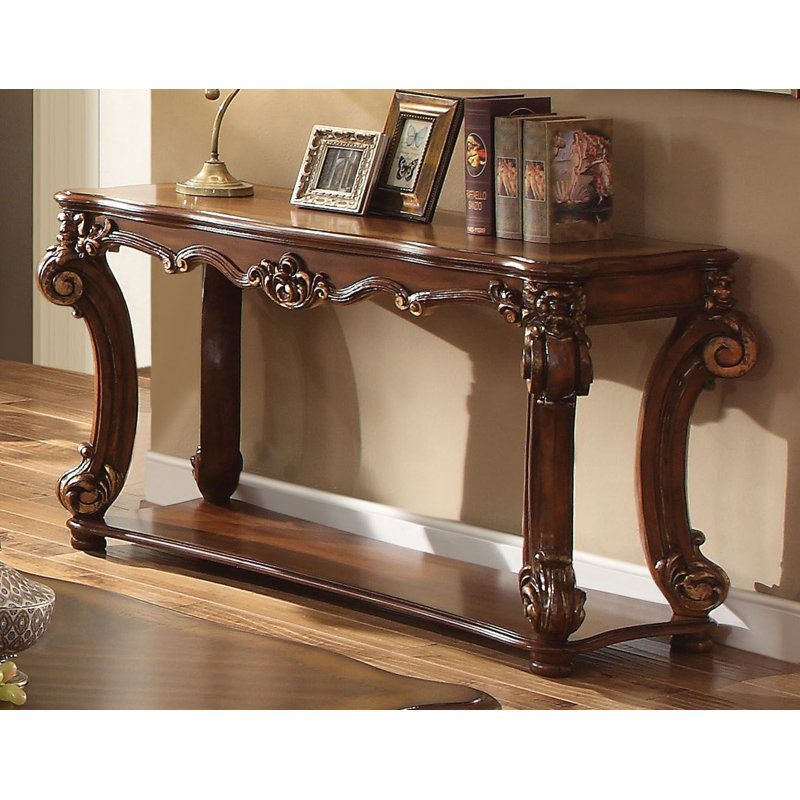 Gaenor Console Table, Gold Patina, 30" H x 58" W x 26" D