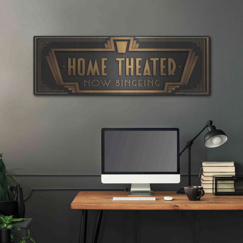 «Home Theatre» par JJ Brando, art mural en métal, H 16 po x l 48 po