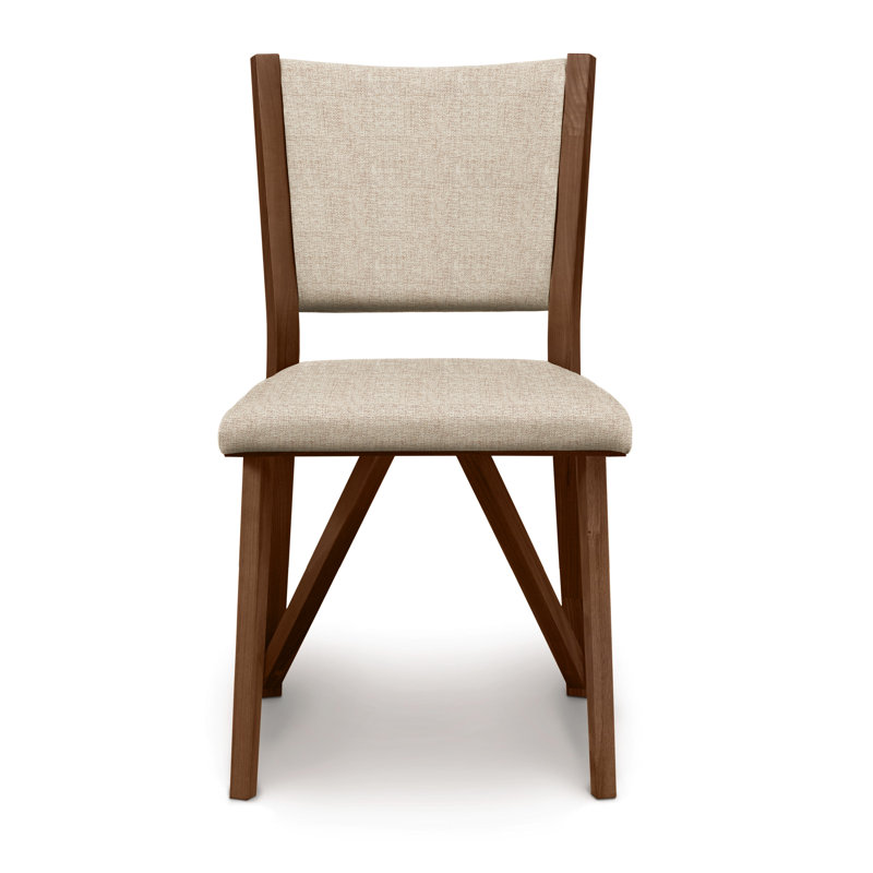 Exeter 19'' H Upholstered Side Chair, Saddle Cherry, Fabric Hemp