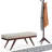 Chanelle 48"W Tweed Fabric Mid-Century Modern Ottoman Bench with Flared Tapered Legs-443695780