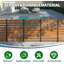 Outdoor Privacy Screen 2-Panel, 38" w x 50" h No-Dig Air Conditioner Fence, Aluminum Frame & Horizontal Vinyl Wall, for Pool Equipment, AC Unit, Trash Can Enclosure, Patio and Backyard,Teak-2009410751