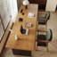 Bureau rectangulaire brun et noir en bois massif-109372285