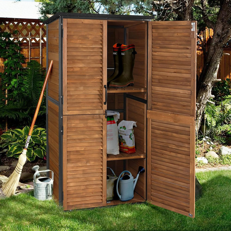 WFX Utility™ Waterproof Outdoor Storage Shed Cabinet with Adjustable Shelves for Garden Tools