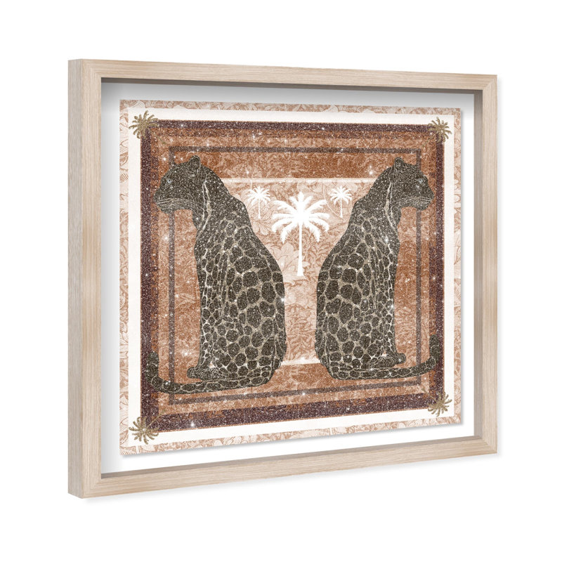 Casablanca Leopardo Print Glam Jungle by Oliver Gal, Black Frame, 12 x 12, 13.5" H x 13.5" W, Black