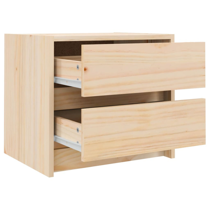 Natik Solid Wood Bedside Table, Natural