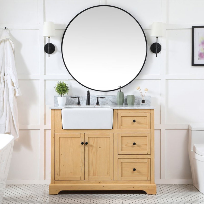Ensemble de meuble-lavabo simple 42 po Pardue, Bois naturel