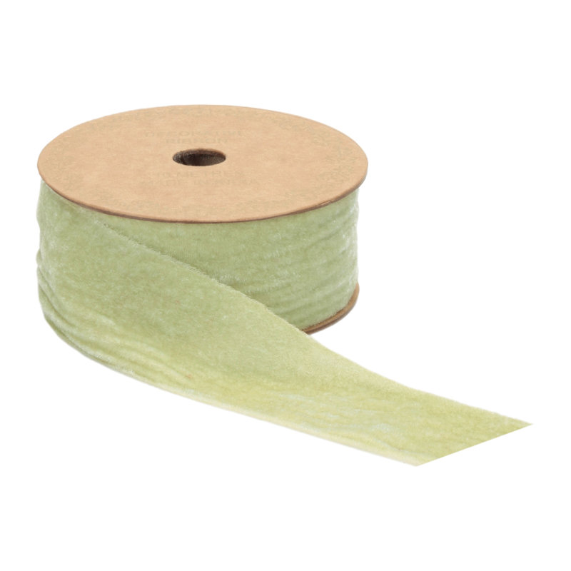 Ruban de velours à bord brut, H 2 po x l 384 po x P 2 po, Vert