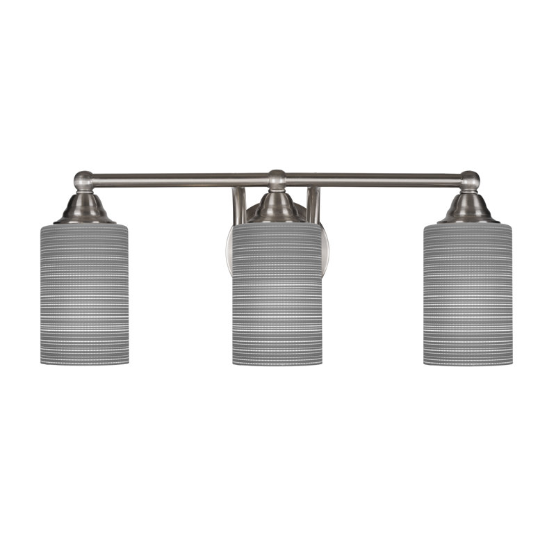 Michell 3-Light Bath Bar, Brushed Nickel, Gray Matrix