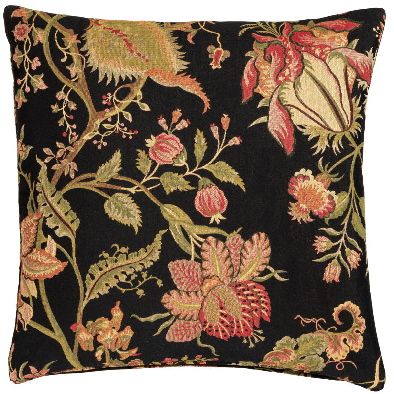Weatherford Floral Polyester Throw Pillow, Square 16", Polyester