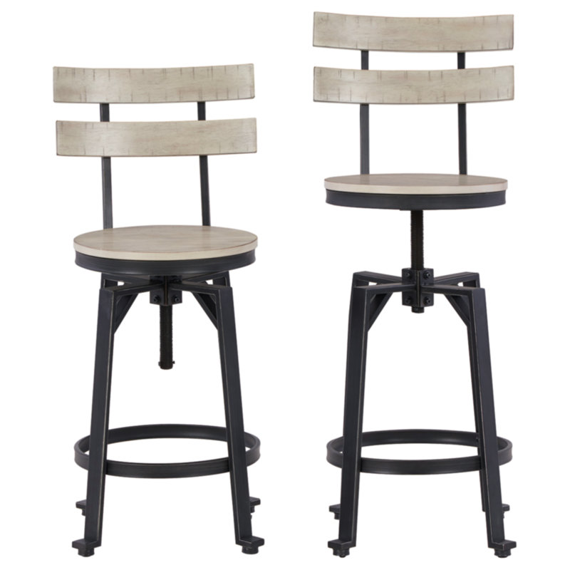 Jihoon Swivel Adjustable Height Counter Stool with Metal Frame