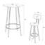 Table et chaises de salle à manger 3 pièces, surface solide, structure en acier pour la durabilité, chaises imperméables, cuisine idéale, ustensiles de bar brun avec 2 tabourets, housse en grain de bois, petite hauteur de comptoir