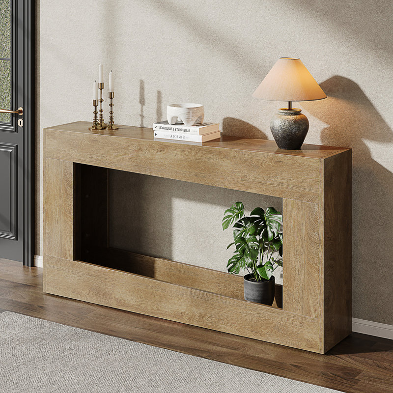 Vividwood 63-Inch Long Console Table, Oak