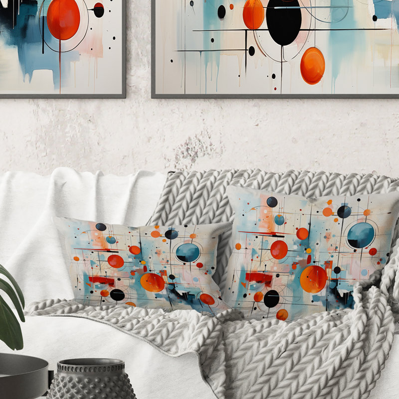 Coussin décoratif coloré Mid Century Abstract Atomic II - Abstract Midcentury