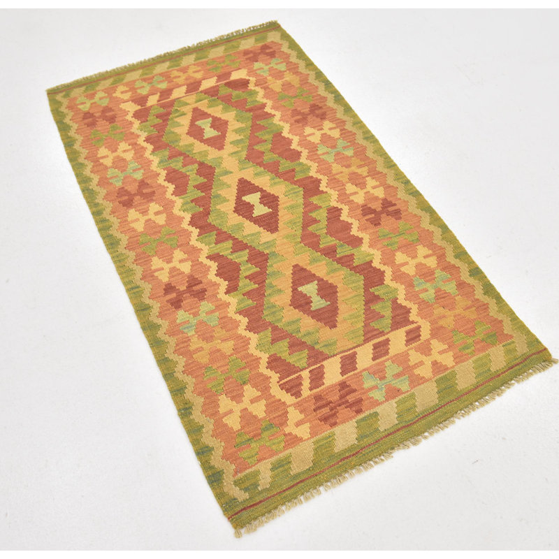 Tapis de zone en laine noué la 2 pi 6 po x 4 pi 5 po one-of-kind Elland