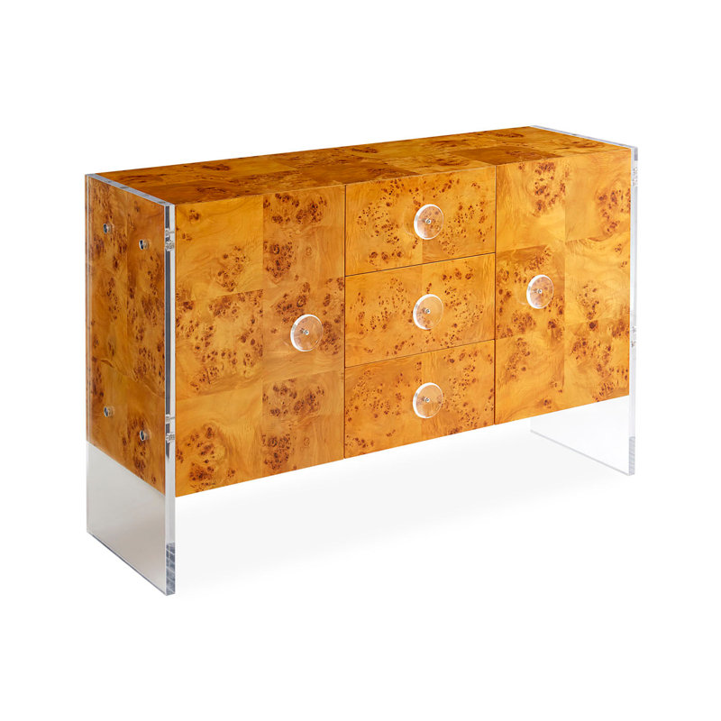 Table buffet à 3 tiroirs en bois massif de 56,5 po Bond