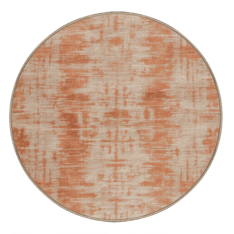 Tapis abstrait lavable à la machine, Rond 8 pi