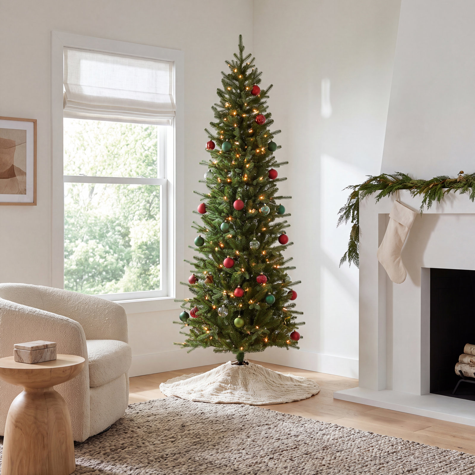 90' Lighted Artificial Pine Christmas Tree