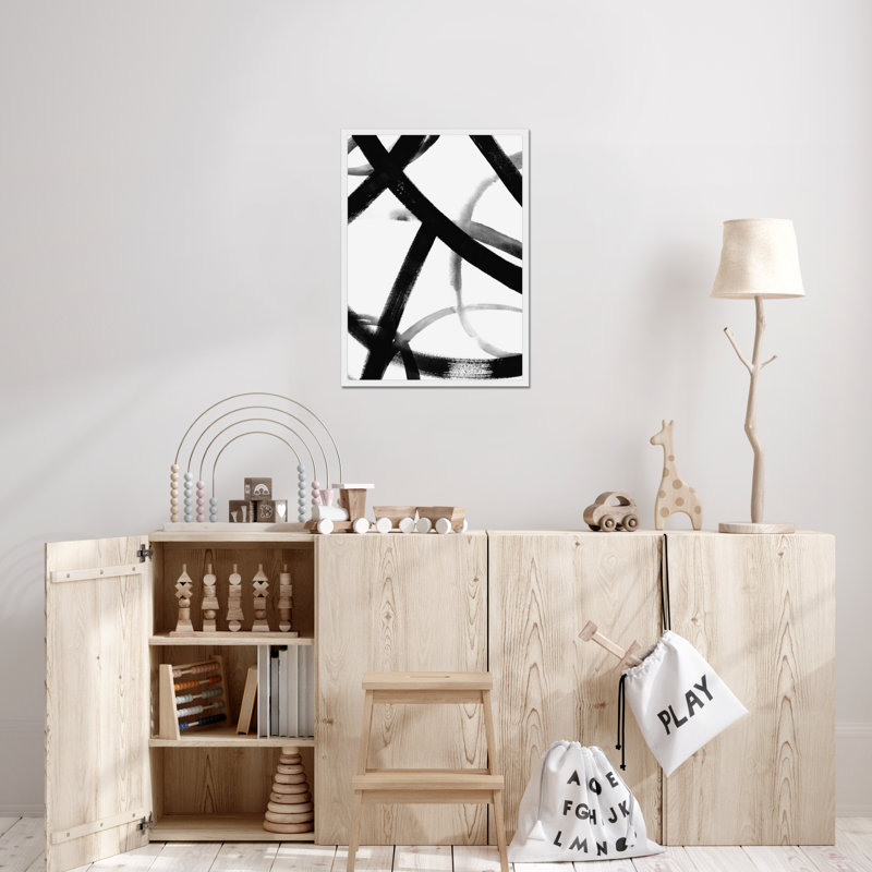 Monochrome Ripple II by Grace Popp - Painting, 50cm H x 34cm W, White Framed Paper Print