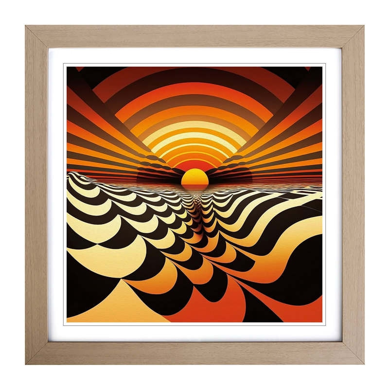 Sunset Op Art - Framed Print, Oak