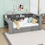 Lit de jour avec tablettes de rangement, lit gigogne, station de charge, DEL et bureau-507913096