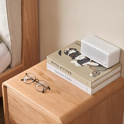 Solid Wood Nightstand Red Oak Bedroom Furniture Modern Design with Ample Storage Space